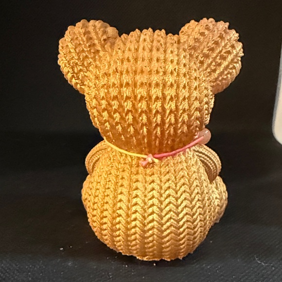 Unique Resin,Handcrafted Tan Teddy Bear with Hope Charm - Picture 4 of 7